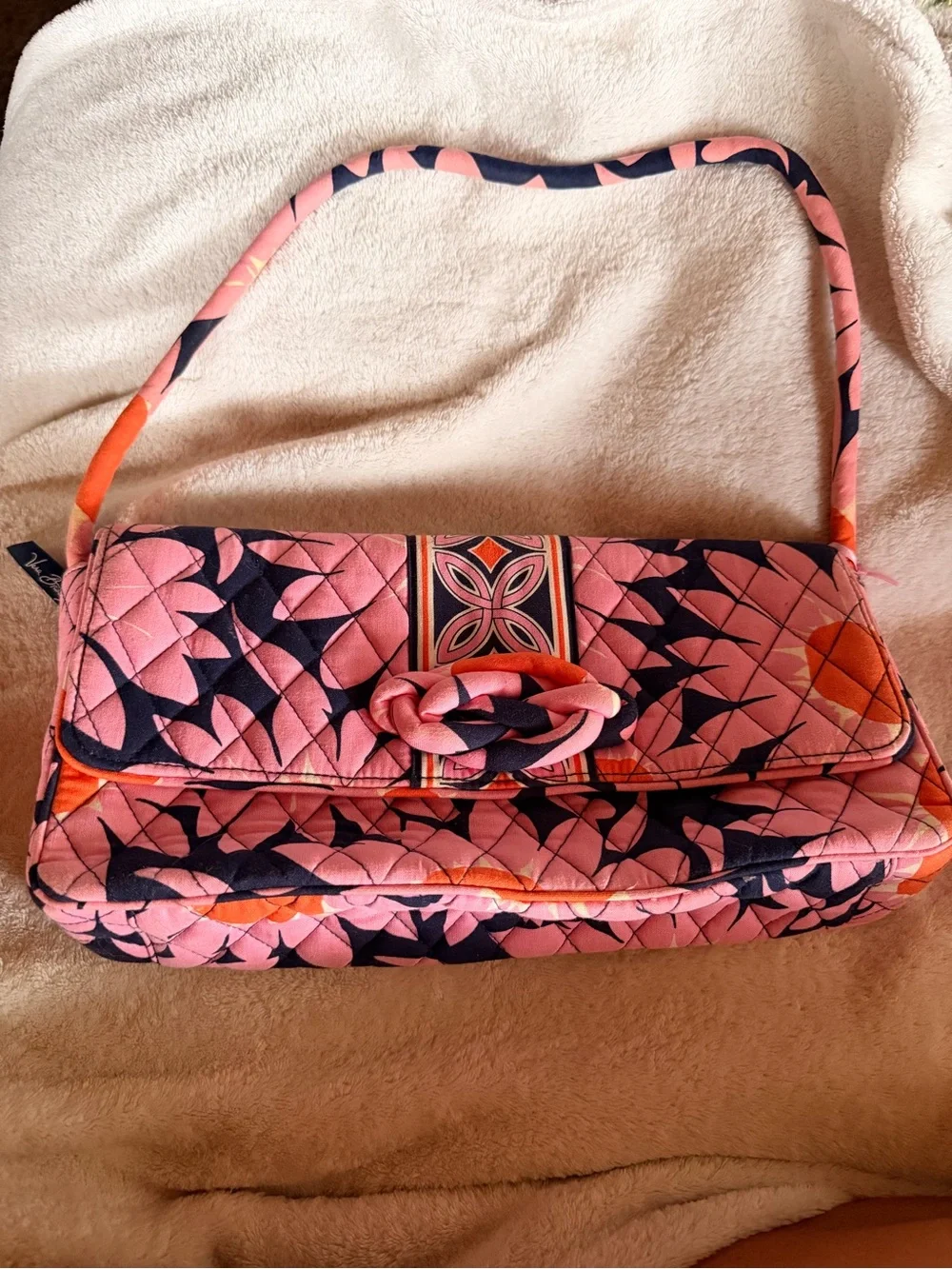 NWT Vera Bradley Pink Floral Quilted Shoulder Bag